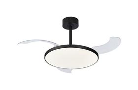 M9055  Slim Fan 50cm 50W LED Dimmable Ceiling Light With Built-In 30W DC Fan, 2700-5000K Remote Control, 5500lm, Black